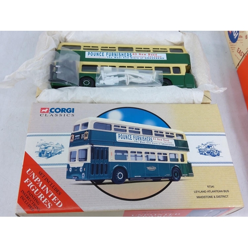 159 - 5 boxed Corgi buses