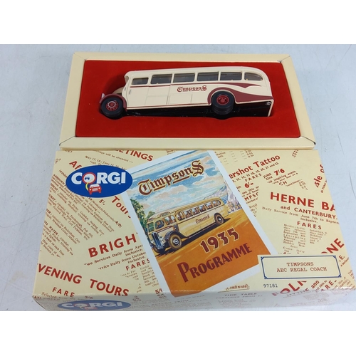 159 - 5 boxed Corgi buses