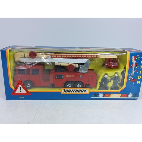 169 - Meccano trainset, Matchbox fire engine and Britain's farm house