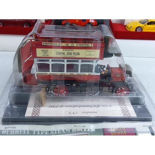 70 - 3 boxed Ferrari models and a limited edition trolley bus