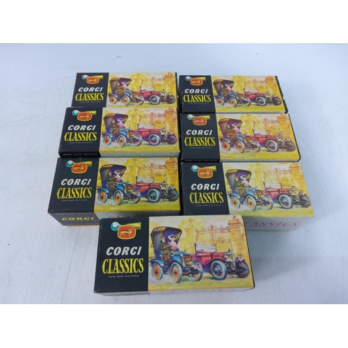 100 - 7 boxed Corgi classics model vehicles, model no's 9013, 9001, 9001, 9002, 9021, 9011 & 9032