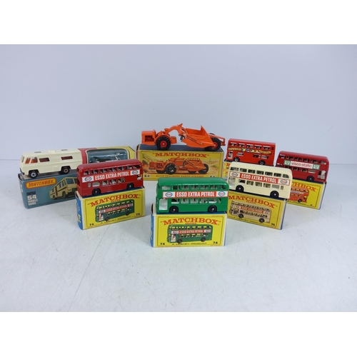 96 - 8 boxed Matchbox vehicles, model no's 54, 17, 74, 5, 74, 74, Y-8 & K-6