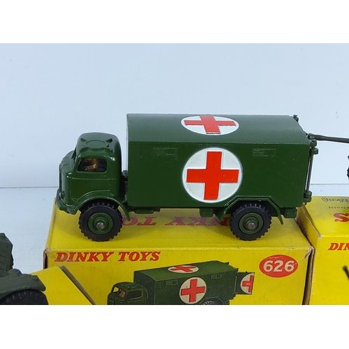 99 - 7 various boxed Dinky military vehicles, model no's 814, 821, 688, 817, 827, 626 & 822