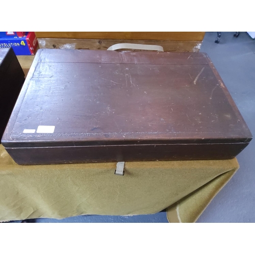 115 - Antique wooden box full of vintage Meccano, box size 61 x 39 x 12cms