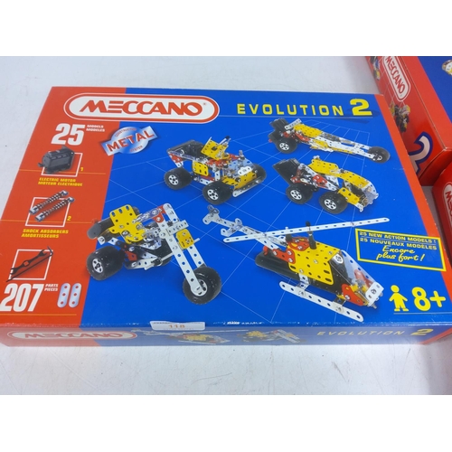 118 - 4 modern boxed Meccano sets