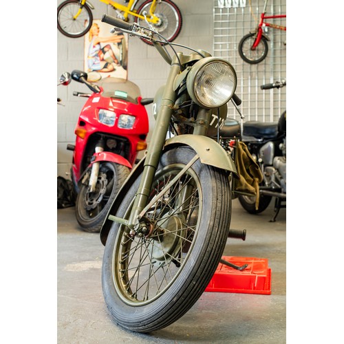 10 - Vintage Military spec 1949 Green Royal Enfield 350cc bullet with 1052 miles on the clock Registratio... 