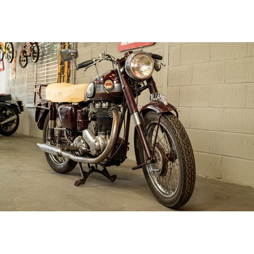 9 - Vintage Ariel Red Hunter Motorcycle in Maroon, Registration RLU459, manufactured in 1955, making thi... 