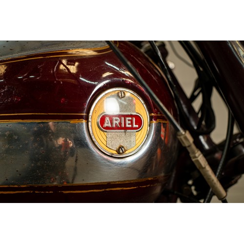 9 - Vintage Ariel Red Hunter Motorcycle in Maroon, Registration RLU459, manufactured in 1955, making thi... 