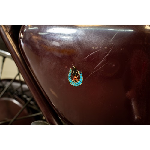 9 - Vintage Ariel Red Hunter Motorcycle in Maroon, Registration RLU459, manufactured in 1955, making thi... 