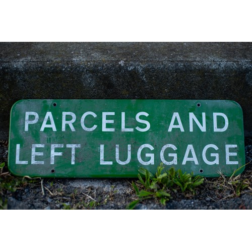 31 - Vintage Enamel Parcels and left luggage sign