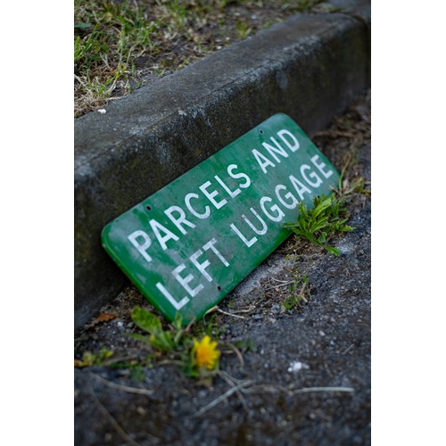 31 - Vintage Enamel Parcels and left luggage sign