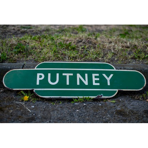 33 - Vintage Enamel railway sign PUTNEY