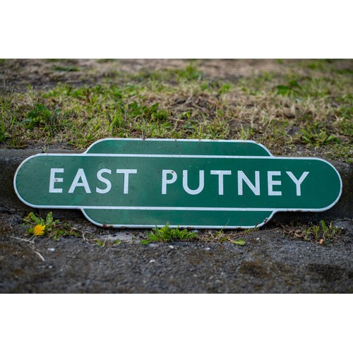 34 - Vintage Enamel railway sign EAST PUTNEY