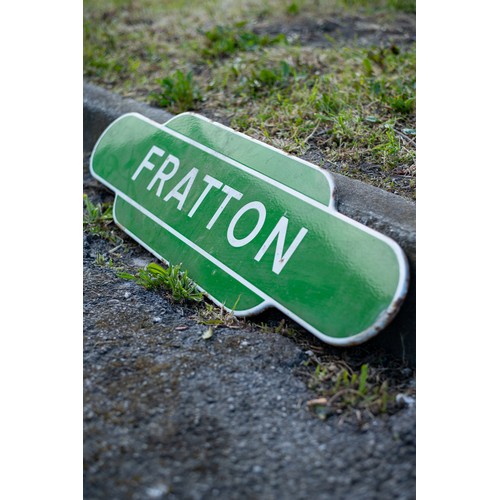 35 - Vintage Enamel railway sign FRATTON