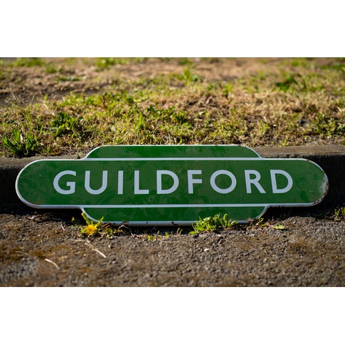 37 - Vintage Enamel railway sign GUILDFORD