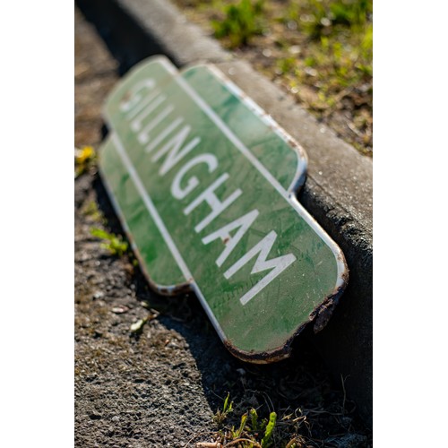 40 - Vintage Enamel railway sign GILLINGHAM