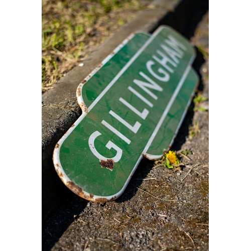 40 - Vintage Enamel railway sign GILLINGHAM