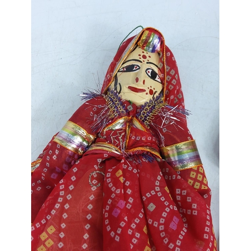 95 - 2 vintage handmade Indian puppets