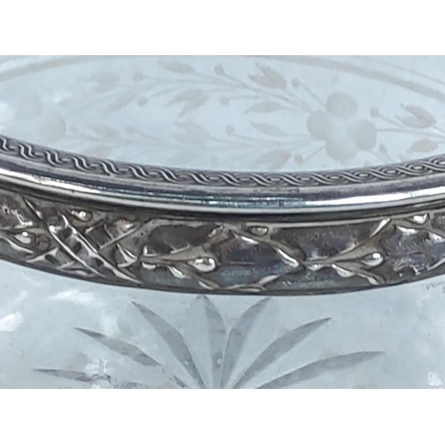 331 - Silver and glass bowl