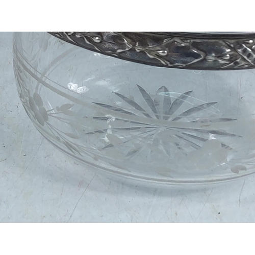 331 - Silver and glass bowl