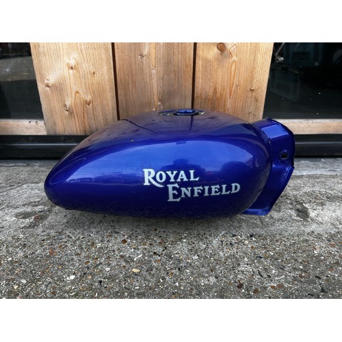 62 - Large quantity of Royal Enfield parts incl fuel tank, front and rear wheels, mudguards, twin seat, s... 