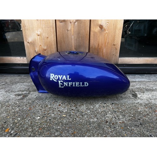 62 - Large quantity of Royal Enfield parts incl fuel tank, front and rear wheels, mudguards, twin seat, s... 