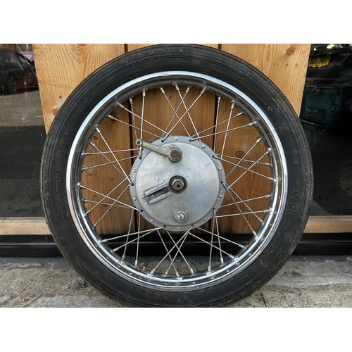 62 - Large quantity of Royal Enfield parts incl fuel tank, front and rear wheels, mudguards, twin seat, s... 