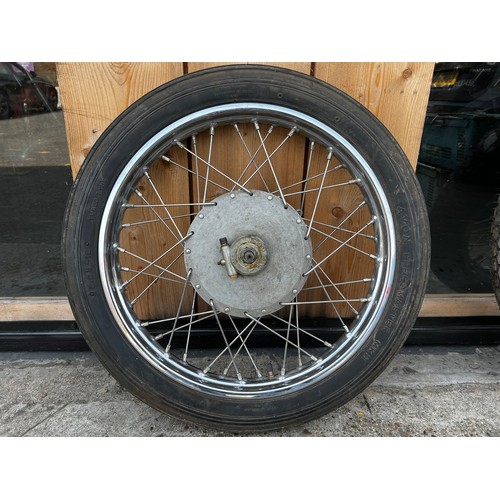 62 - Large quantity of Royal Enfield parts incl fuel tank, front and rear wheels, mudguards, twin seat, s... 