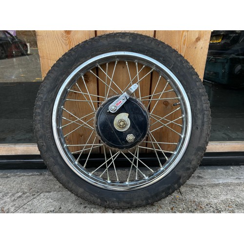 62 - Large quantity of Royal Enfield parts incl fuel tank, front and rear wheels, mudguards, twin seat, s... 