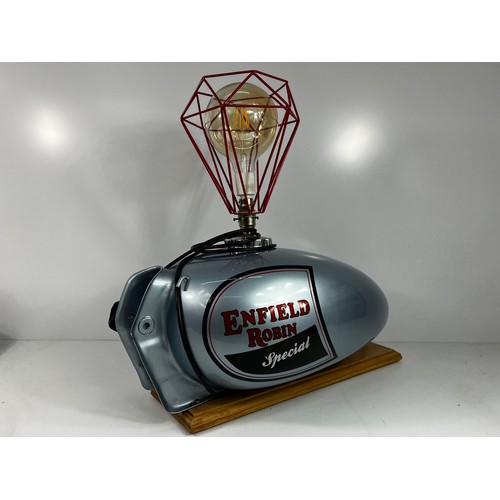 63 - Enfield Robin special lamp converted from fuel tank