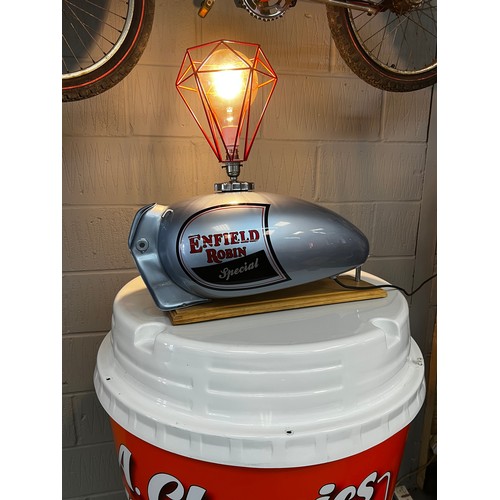 63 - Enfield Robin special lamp converted from fuel tank