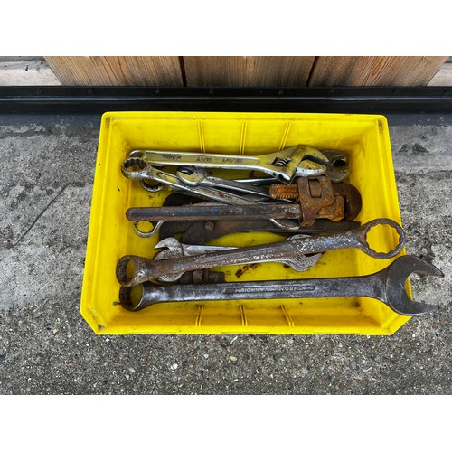 66 - Qty of large sized spanners and wrenches including - 1 5/8