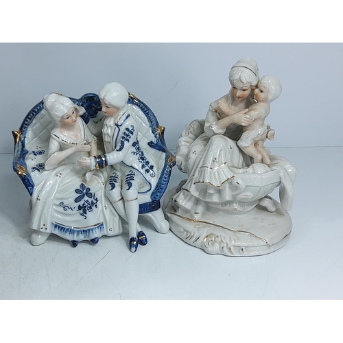 117 - Porcelain figures, vases and plates