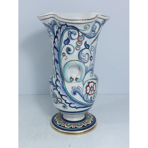 124 - Mid-Century Bristolia Italian porcelain vase, 25cms in height