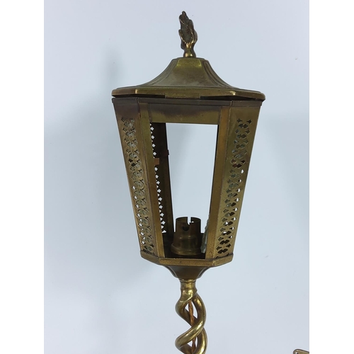 137 - Lantern, scales and brass spoon and fork