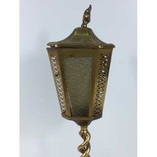 137 - Lantern, scales and brass spoon and fork