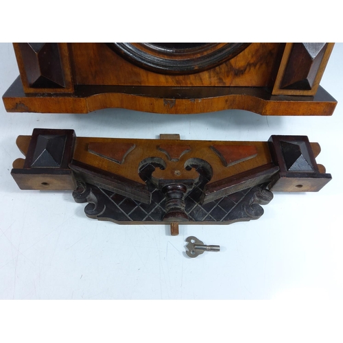 163 - Antique walnut cased regulator clock