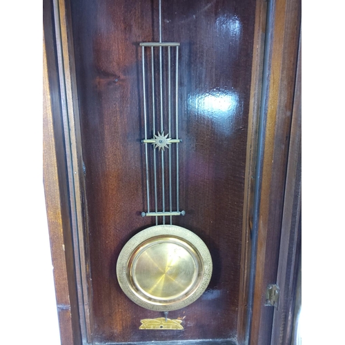 163 - Antique walnut cased regulator clock