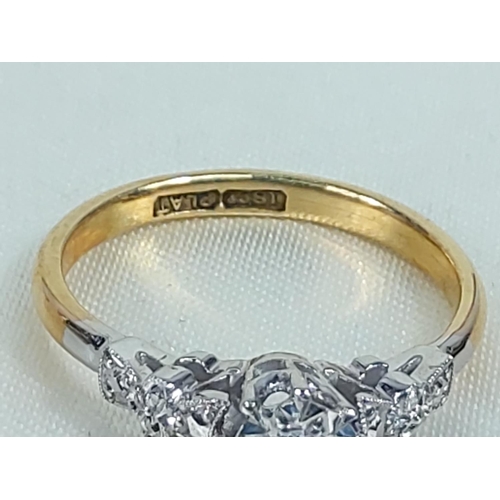 302 - 18ct gold diamond set ring, size K