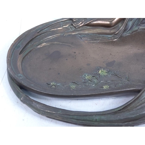 313 - Cold cast Art Nouveau pin dish, 25 x 19cms