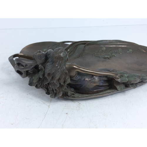 313 - Cold cast Art Nouveau pin dish, 25 x 19cms