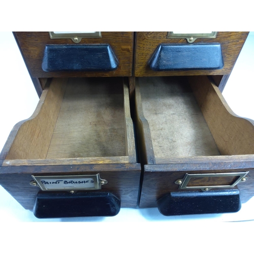 138 - Vintage oak filing drawers, 48 x 40 x 28cms