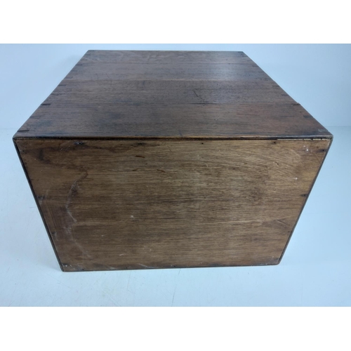 138 - Vintage oak filing drawers, 48 x 40 x 28cms