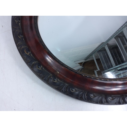 142 - Vintage oval mirror, 64 x 53cms