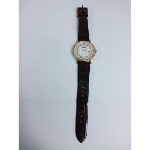 322 - Wrist watch with leather strap (no particular brand)