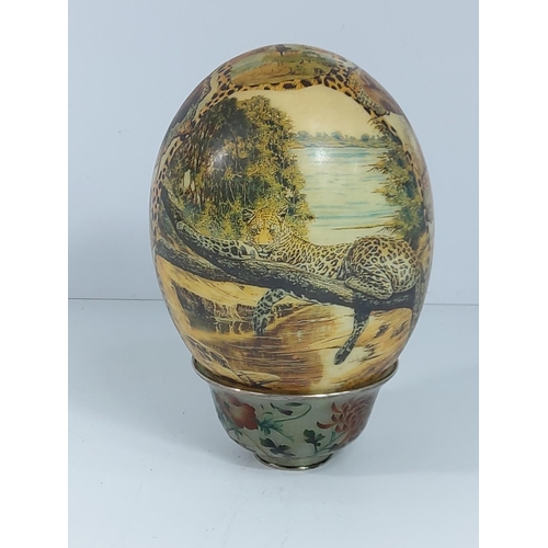 360 - African decorated ostrich egg