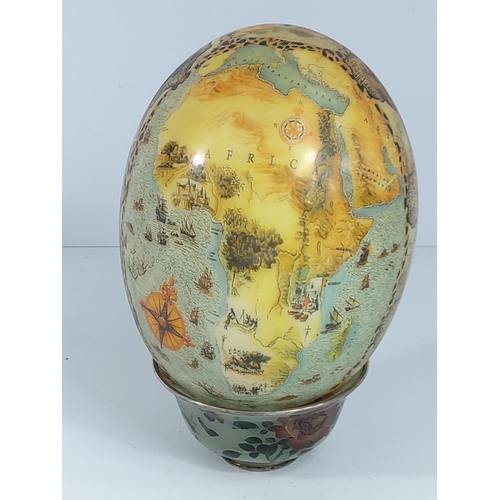 360 - African decorated ostrich egg