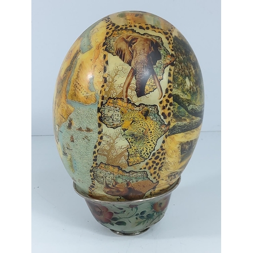 360 - African decorated ostrich egg