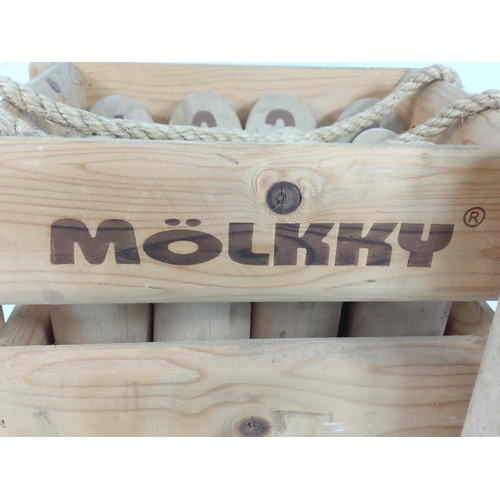 1 - Wooden garden game Molkky and a set of marble effect pool balls