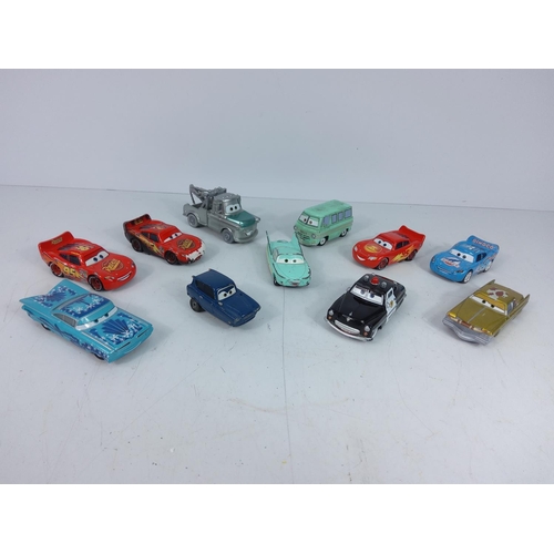 67 - Qty of model vehicles from Disney's film cars, 2 Lightening McQueen and 1 Dinaco Lightening Mc Queen... 